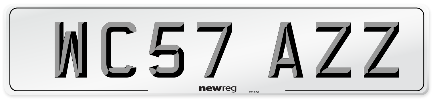 WC57 AZZ Number Plate from New Reg